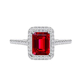 Inel argint cu piatra rosie - Deloria Ruby